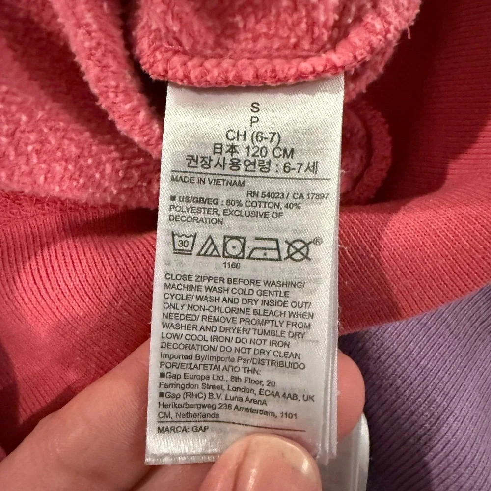 Gap Kids Hooded Jacket Size Small 6-7. Pink